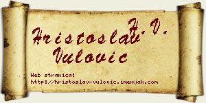 Hristoslav Vulović vizit kartica